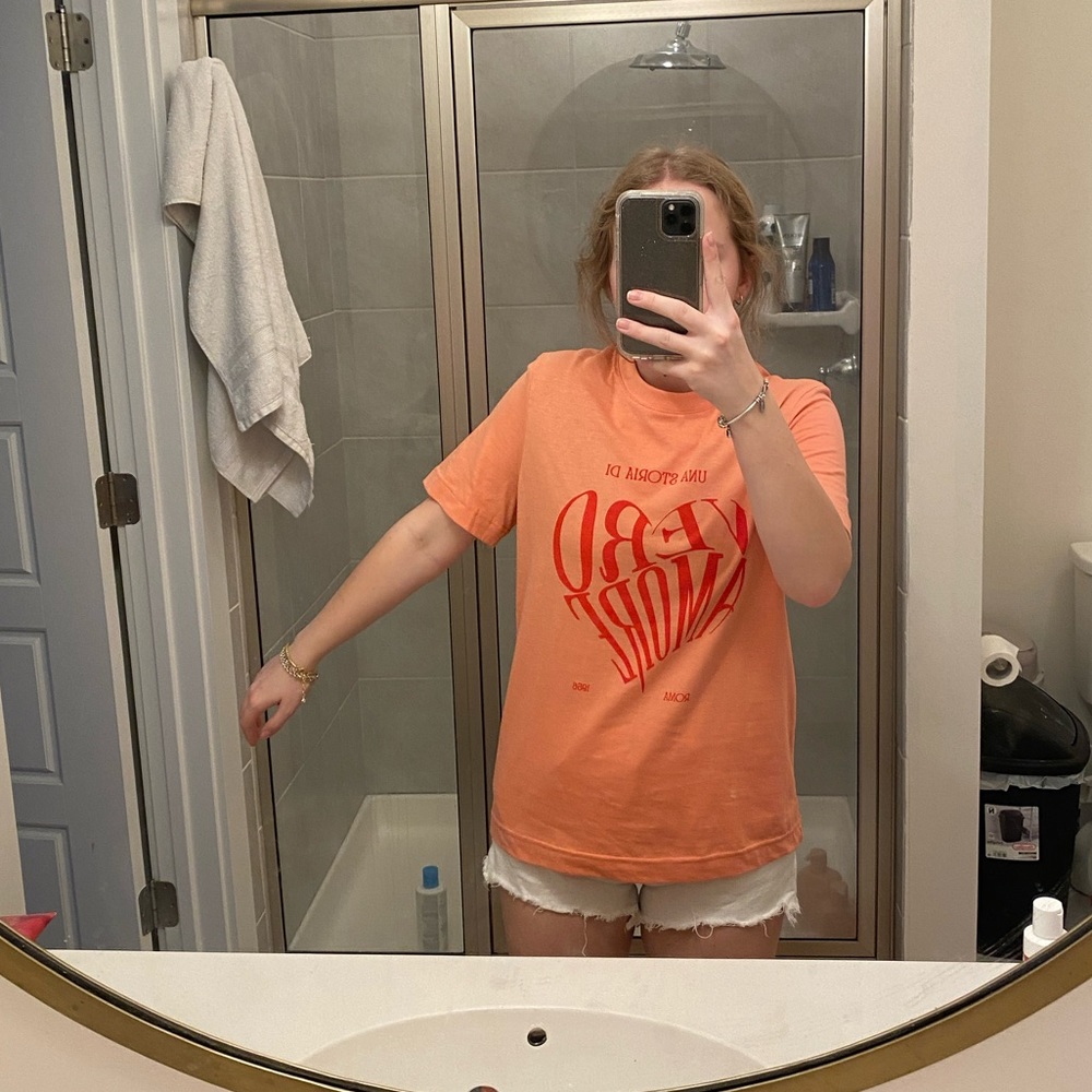 h&m coral t shirt